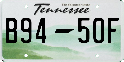 TN license plate B9450F