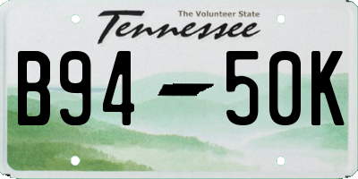 TN license plate B9450K