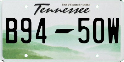 TN license plate B9450W