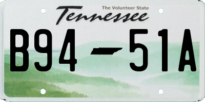 TN license plate B9451A