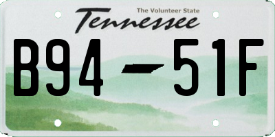 TN license plate B9451F