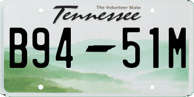 TN license plate B9451M