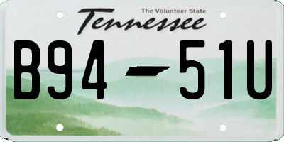 TN license plate B9451U