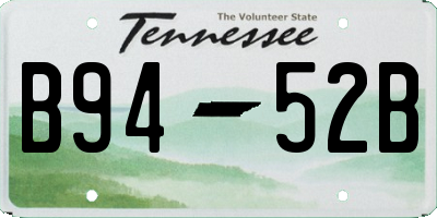 TN license plate B9452B