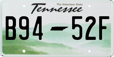 TN license plate B9452F