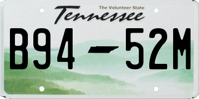 TN license plate B9452M