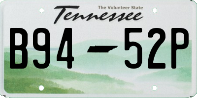 TN license plate B9452P
