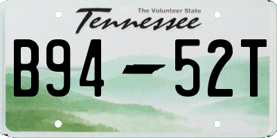 TN license plate B9452T