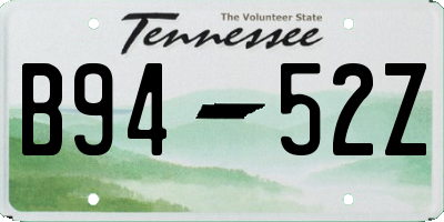 TN license plate B9452Z