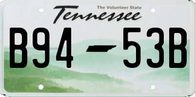 TN license plate B9453B