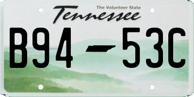 TN license plate B9453C