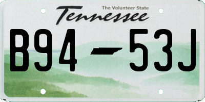 TN license plate B9453J