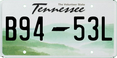 TN license plate B9453L