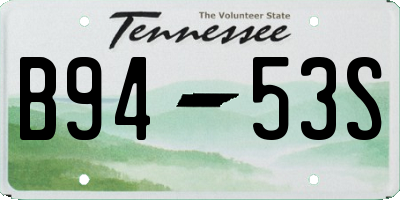 TN license plate B9453S