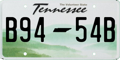 TN license plate B9454B