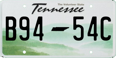 TN license plate B9454C