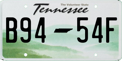 TN license plate B9454F