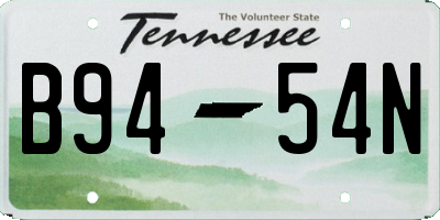 TN license plate B9454N