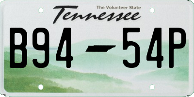 TN license plate B9454P