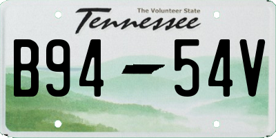 TN license plate B9454V