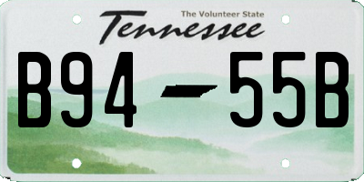 TN license plate B9455B