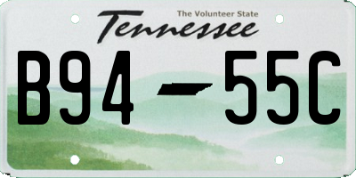 TN license plate B9455C