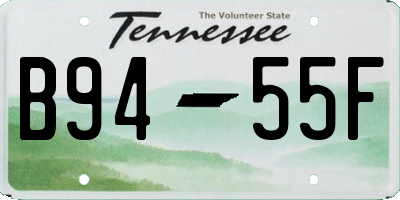 TN license plate B9455F
