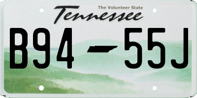 TN license plate B9455J