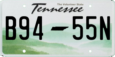 TN license plate B9455N