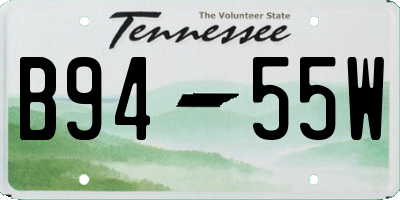 TN license plate B9455W