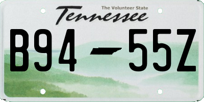 TN license plate B9455Z