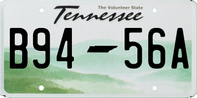 TN license plate B9456A