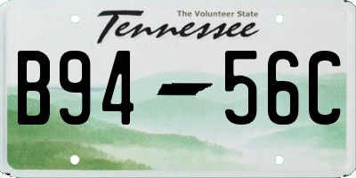 TN license plate B9456C