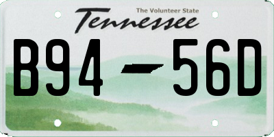 TN license plate B9456D