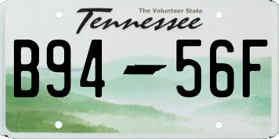 TN license plate B9456F