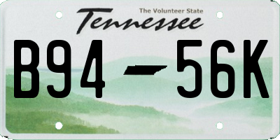 TN license plate B9456K