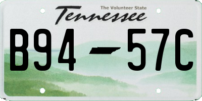 TN license plate B9457C