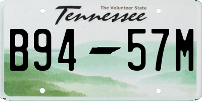 TN license plate B9457M