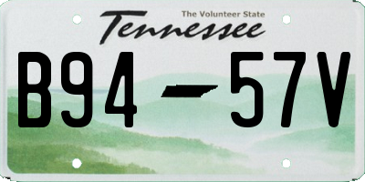 TN license plate B9457V