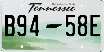 TN license plate B9458E