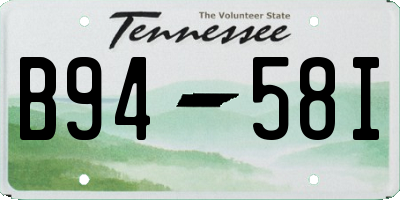TN license plate B9458I
