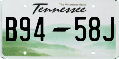 TN license plate B9458J