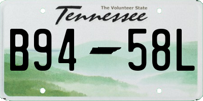 TN license plate B9458L