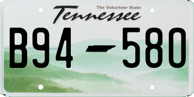 TN license plate B9458O