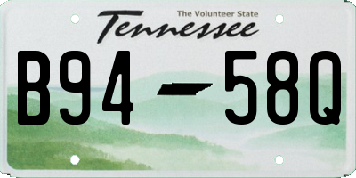 TN license plate B9458Q