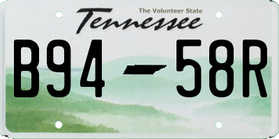 TN license plate B9458R