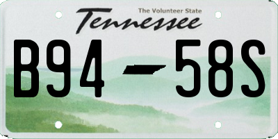 TN license plate B9458S