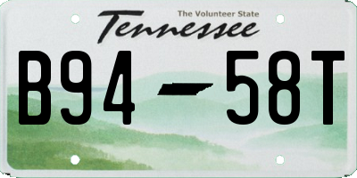 TN license plate B9458T