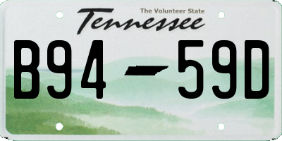 TN license plate B9459D