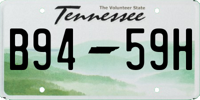 TN license plate B9459H